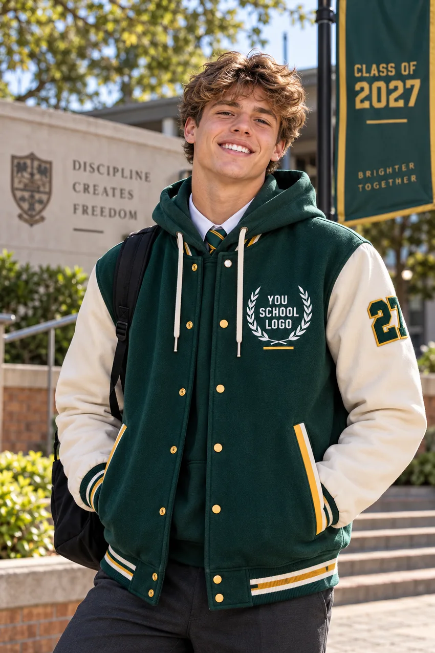 Forest & cream hooded matric jacket inspiration
